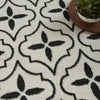Nourison Essentials NRE04 Ivory Black Area Rug Texture Image