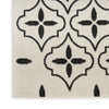 Nourison Essentials NRE04 Ivory Black Area Rug Corner Image