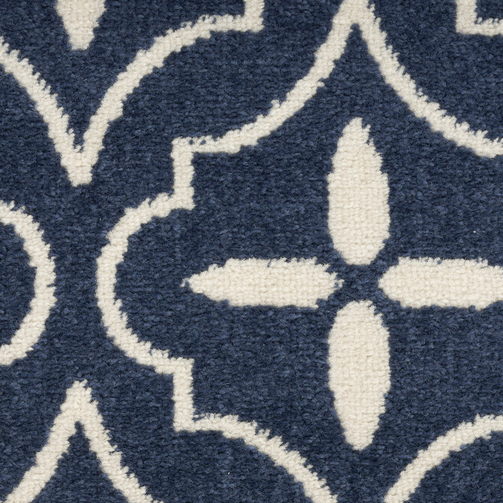 Nourison Essentials NRE04 Navy Ivory Area Rug Corner Image