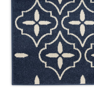 Nourison Essentials NRE04 Navy Ivory Area Rug Corner Image