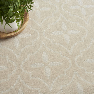 Nourison Essentials NRE04 Ivory Beige Area Rug Corner Image