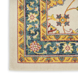 Nourison Essentials NRE05 Ivory Gold Area Rug Corner Image