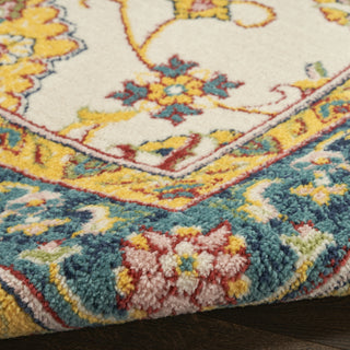 Nourison Essentials NRE05 Ivory Gold Area Rug Detail Image