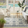 Nourison Essentials NRE05 Ivory Blue Area Rug Swatch Image