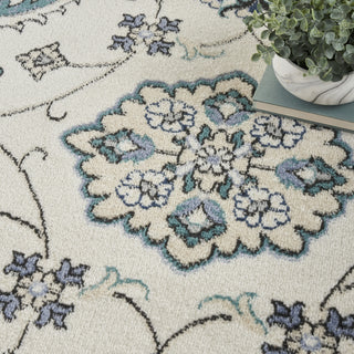 Nourison Essentials NRE05 Ivory Blue Area Rug Texture Image