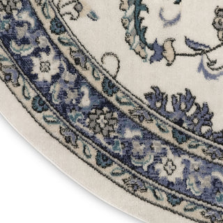 Nourison Essentials NRE05 Ivory Blue Area Rug Corner Image