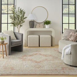 Nourison Essentials Persian NRE07 Beige Rust Area Rug Swatch Image