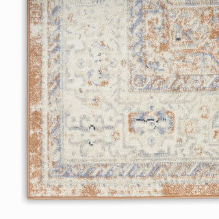 Nourison Essentials Persian NRE07 Beige Blue Area Rug Corner Image