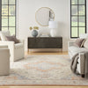 Nourison Essentials Persian NRE07 Beige Blue Area Rug Swatch Image