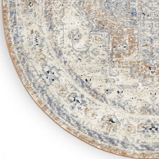 Nourison Essentials Persian NRE07 Beige Blue Area Rug Corner Image