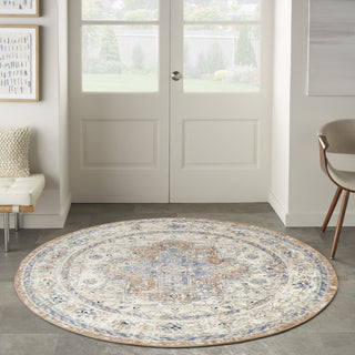 Nourison Essentials Persian NRE07 Beige Blue Area Rug Swatch Image