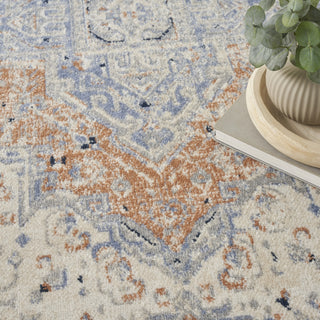 Nourison Essentials Persian NRE07 Beige Blue Area Rug Texture Image