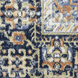 Nourison Essentials Persian NRE07 Navy Area Rug Corner Image