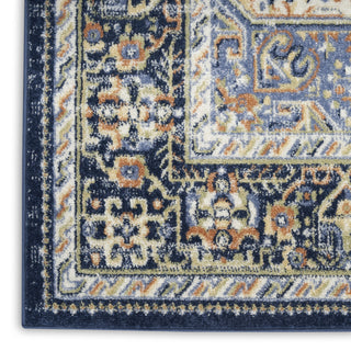 Nourison Essentials Persian NRE07 Navy Area Rug Corner Image