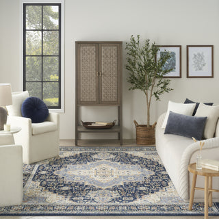Nourison Essentials Persian NRE07 Navy Area Rug Swatch Image