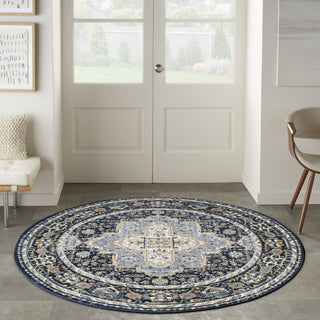 Nourison Essentials Persian NRE07 Navy Area Rug Swatch Image