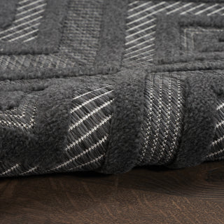 Nourison Versatile NRV01 Charcoal Black Area Rug 2' X 4'