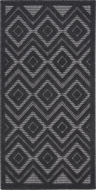 Nourison Versatile NRV01 Charcoal Black Area Rug 2' X 4'
