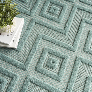 Nourison Versatile NRV01 Aqua Teal Area Rug 9' X 12'