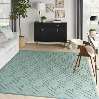 Nourison Versatile NRV01 Aqua Teal Area Rug 9' X 12'