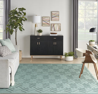 Nourison Versatile NRV01 Aqua Teal Area Rug 9' X 12'