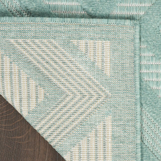 Nourison Versatile NRV01 Aqua Teal Area Rug Corner Image