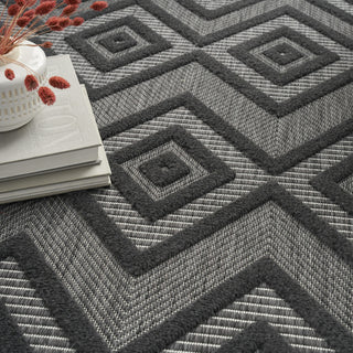 Nourison Versatile NRV01 Charcoal Black Area Rug Corner Image