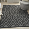 Nourison Versatile NRV01 Charcoal Black Area Rug Corner Image