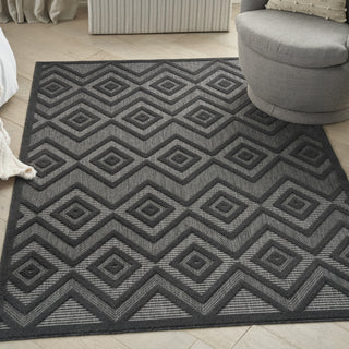 Nourison Versatile NRV01 Charcoal Black Area Rug Corner Image