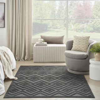 Nourison Versatile NRV01 Charcoal Black Area Rug Room Image Feature