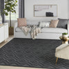 Nourison Versatile NRV01 Charcoal Black Area Rug Corner Image