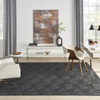 Nourison Versatile NRV01 Charcoal Black Area Rug Room Image Feature