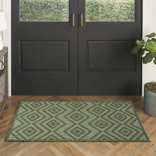 Nourison Versatile NRV01 Green Area Rug Corner Image
