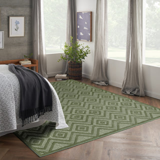 Nourison Versatile NRV01 Green Area Rug Corner Image