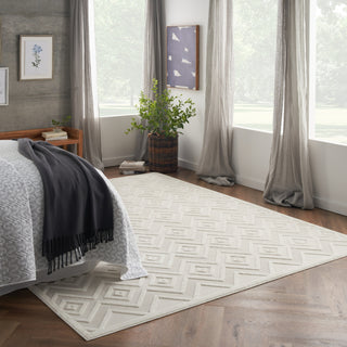 Nourison Versatile NRV01 Ivory White Area Rug Corner Image