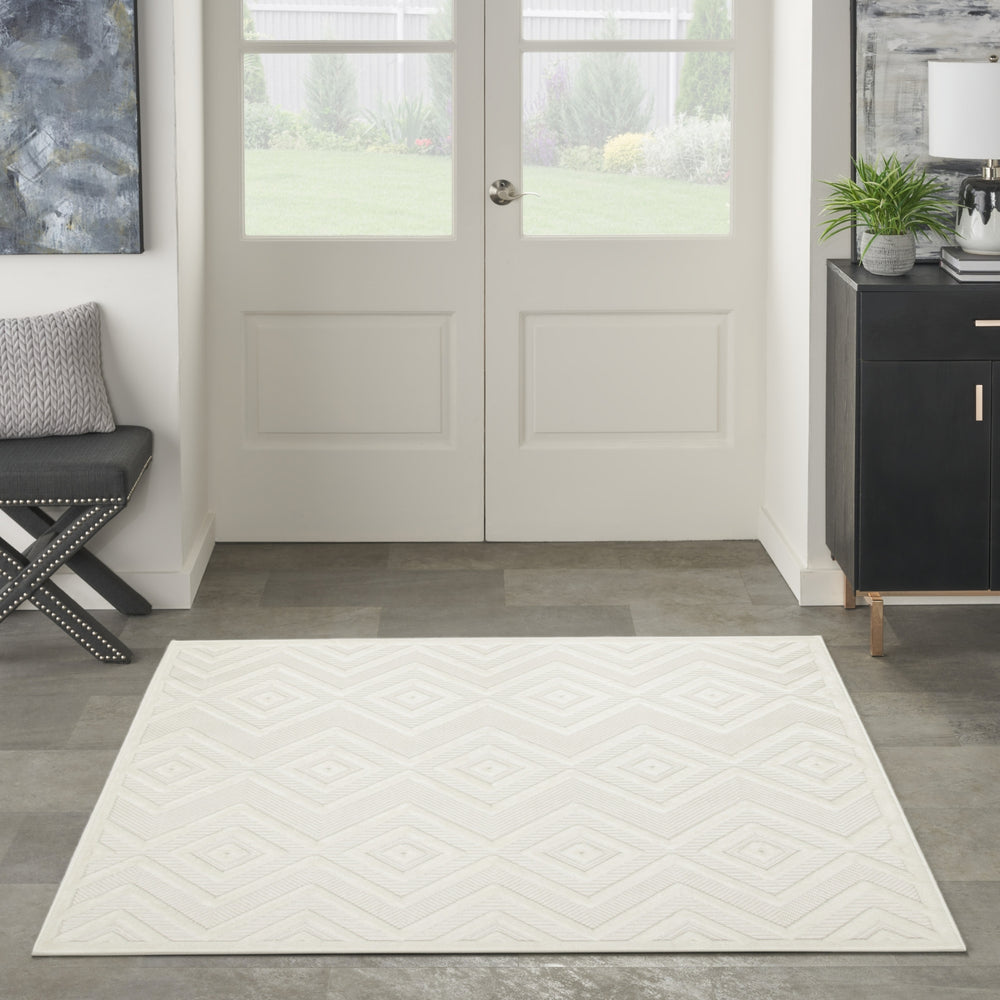 Nourison Versatile NRV01 Ivory White Area Rug Room Image Feature