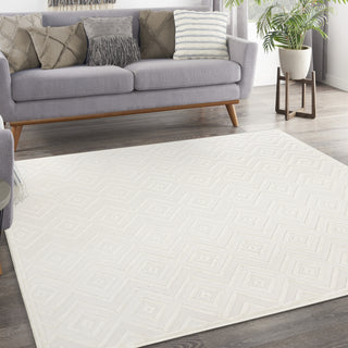 Nourison Versatile NRV01 Ivory White Area Rug Corner Image
