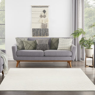 Nourison Versatile NRV01 Ivory White Area Rug Room Image Feature