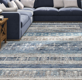 Couristan Nostalgia Serapi Denim Tawny Area Rug Lifestyle Image Feature