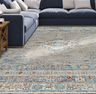 Couristan Nostalgia Hamadan Denim Tawny Area Rug Lifestyle Image Feature