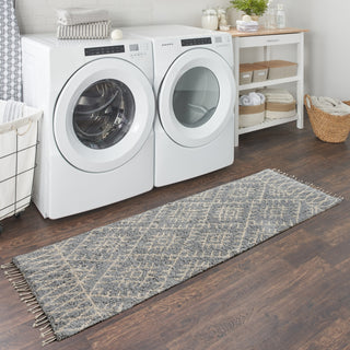 Nourison Native Art NTV12 Grey Area Rug Corner Image