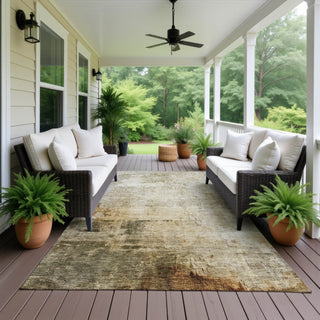 Dalyn Nouveau NV1 Linen Machine Washable Area Rug Outdoor Lifestyle Image Feature