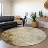Dalyn Nouveau NV1 Linen Machine Washable Area Rug Round Lifestyle Image Feature