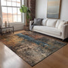 Dalyn Nouveau NV12 Blue Machine Washable Area Rug Lifestyle Image Feature