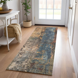 Dalyn Nouveau NV12 Blue Machine Washable Area Rug Runner Lifestyle Image Feature