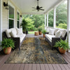 Dalyn Nouveau NV12 Gray Machine Washable Area Rug Outdoor Lifestyle Image Feature
