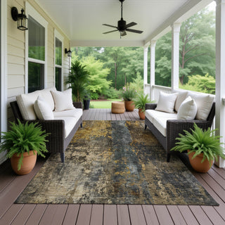 Dalyn Nouveau NV12 Gray Machine Washable Area Rug Outdoor Lifestyle Image Feature