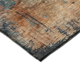 Dalyn Nouveau NV14 Teal Machine Washable Area Rug Corner Image