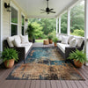 Dalyn Nouveau NV14 Teal Machine Washable Area Rug Outdoor Lifestyle Image Feature