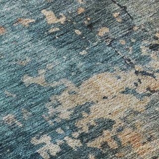 Dalyn Nouveau NV14 Teal Machine Washable Area Rug Swatch Image